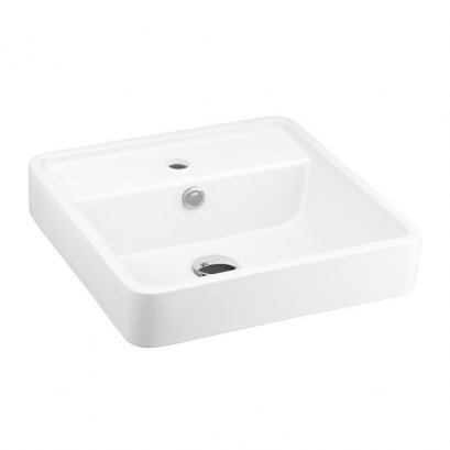 C00381(MWH) อ่างล้างหน้าวางบนเคาน์เตอร์ รุ่น Geo Square (UC+) สี Matte White