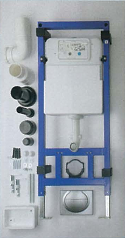 C96254 หม้อน้ำซ่อนผนังและอุปกรณ์รุ่นกดชำระด้านหน้า 6L มีเฟรม