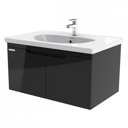 CLBF80V-BHAF ตู้เฟอร์นิเจอร์แบบแขวนผนัง รุ่น NEO MODERN 80V สี BLACK HI-GLOSS (ยกเลิกการขาย)