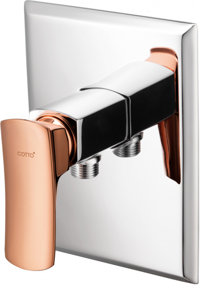 CT1223A#CRG วาล์วเปิด-ปิดน้ำแบบก้านโยกชนิดฝังผนัง(สีโครมโรสโกลด์) รุ่น THANTARA