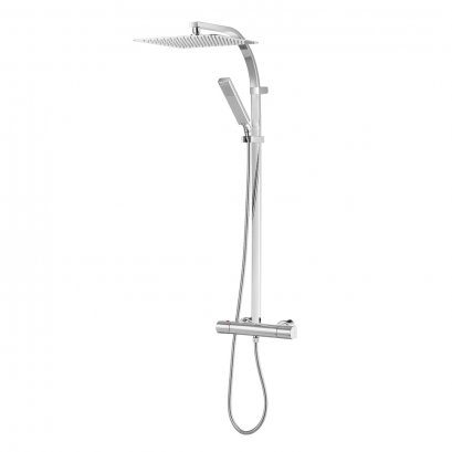 CT2042W ก๊อกผสมยืนอาบน้ำพร้อมวาล์วควบคุม, ฝักบัวก้านแข็งและฝักบัวสายอ่อน รุ่น SQUARE_ยกเลิกการผลิต