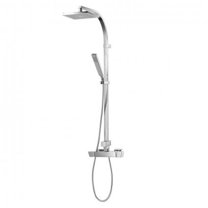 CT2134W ก๊อกผสมยืนอาบน้ำพร้อมฝักบัวสายอ่อน 1 ฟังก์ชั่นและฝักบัวก้านแข็ง 8"x8"