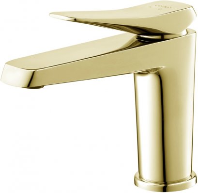 CT2301A#GR2 ก๊อกผสมอ่างล้างหน้าแบบก้านโยกพร้อมสะดือแบบกดและสายน้ำดี(สีทอง) รุ่น X-Posh