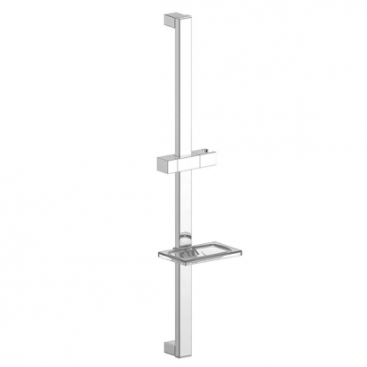 F40013-CHADY ราวปรับระดับทรงเหลี่ยม พร้อมที่วางสบู่ ไม่รวมชุดฝักบัวสายอ่อน