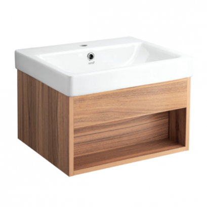 V00162 ตู้เก็บของใต้อ่างล้างหน้าแบบแขวนผนัง สี Patina Walnut สำหรับอ่างล้างหน้า รุ่น C0156 Viva