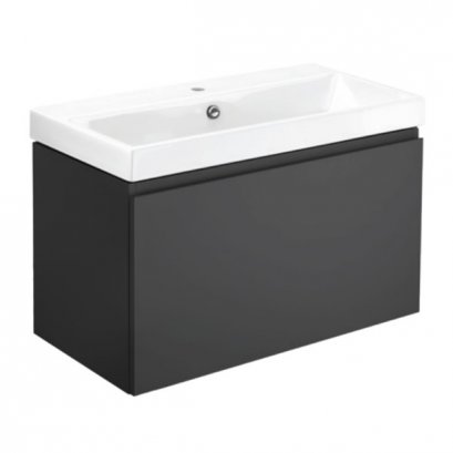 V0903DG ตู้เก็บของใต้อ่างล้างหน้าแบบแขวนผนัง สีเทาเข้ม