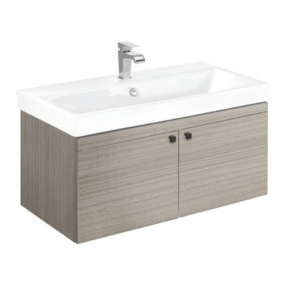 VP0009P3 ตู้เก็บของใต้อ่างล้างหน้าแบบแขวนผนัง สีไม้เทา (Fumus Gray Oak)