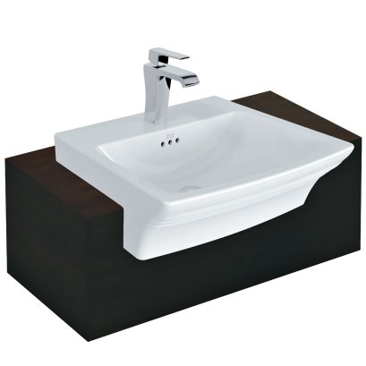 WP-F316-WT อ่างล้างหน้า แบบฝังครึ่งเคาน์เตอร์ รุ่น NOBILE