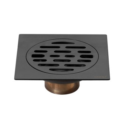 CT6412Z2P#GG(HM) ตะแกรงน้ำทิ้งสเเตนเลสเหลี่ยมท่อพีวีซีหน้าแปลน 4 นิ้วสีเทาด้าน