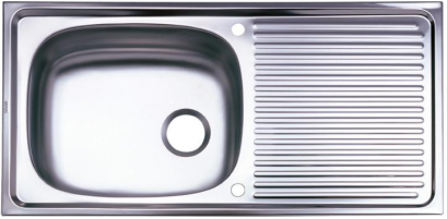 PM800SD2B อ่างซิงค์1หลุมมีที่พักจาน สะดือB (เจาะ2รูก๊อก)