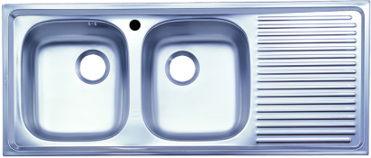 PM801TD2B อ่างซิงค์สเตนเลส 2หลุมมีที่พักจาน แบบเจาะรูก๊อก2รู