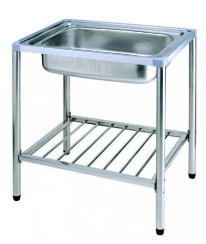 PM819SBW อ่างซิงค์ 1 หลุม+ขาตั้ง สะดือ B