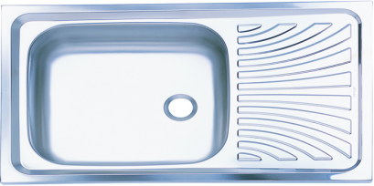 PM823SD2B อ่างซิงค์1 หลุมมีที่พักจาน สะดือB (เจาะ2รูก๊อก)