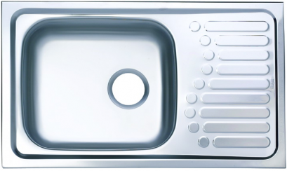 PM863SD2B อ่างซิงค์1 หลุมมีที่พักจาน สะดือB (เจาะ2รูก๊อก)