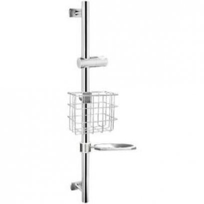 FJVHP-00066S ราวสเตนเลส แบบสไลด์พร้อมขายึดฝักบัว ตะแกรงและจานรองสบู่