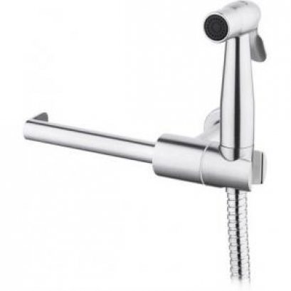 FXVH0-0044NS ชุดหัวฉีดชำระสเตนเลส ทรงตรง พร้อมแกนเสียบกระดาษทิชชู และสายสเตนเลสยาว 1.20เมตรและขายึด