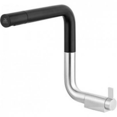 HFVRB-100261 ก๊อกน้ำดื่มน้ำใช้ คอสวิง แบบตั้งพื้น รุ่น KUCHE TWO TONE (สเตนเลส+ดำ)