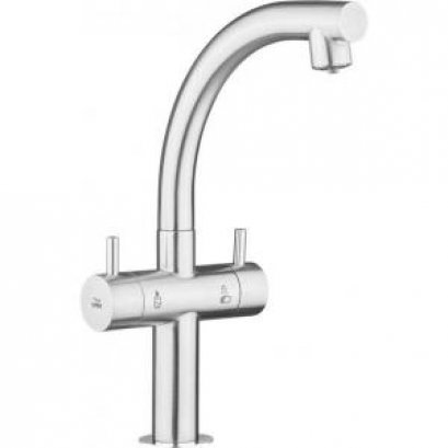 HFVSB-100254 ก๊อกน้ำดื่ม-น้ำใช้ คอสวิง แบบตั้งพื้นรุ่น DUO MINI พร้อมสต๊อปวาล์ว 3 ทาง