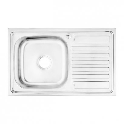 HLS13-8050-1 อ่างล้างจานสเตนเลส 1 หลุม มีที่พักจาน