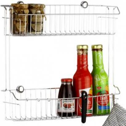 HW102-W102E ตะแกรงเอนกประสงค์ 2 ชั้น แบบติดผนัง ขนาด120x450x410 มม.