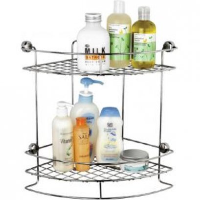 HW105-W105B ชั้นวางเอนกประสงค์ 2 ชั้น ทรงโค้ง เข้ามุม แบบติดผนังขนาด 255x369x360 มม.