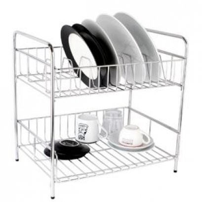 HW106-W106 ตะแกรงวางจานตั้งพื้น 2 ชั้น ขนาด 300x400x400 มม.