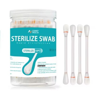สำลีก้านชุบแอลกอฮอล์ (Alcohol Swab Sti) แบบหักใช้ พร้อมใช้ทันที (50 ชิ้น/กระปุก) สำหรับทำความสะอาดแผล