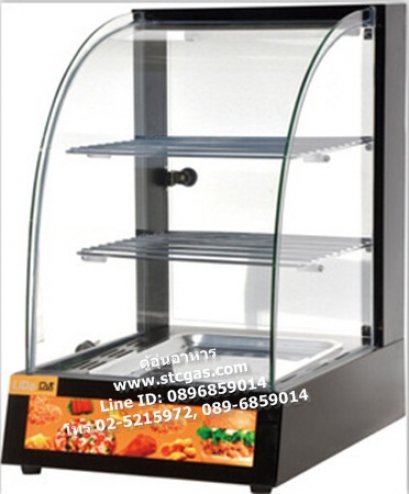 ตู้อุ่นอาหาร ตะแกรง 2 ชั้น ขนาด 1 ถาด สีดำ