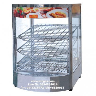 ตู้โชว์อุ่นอาหารใช้ไฟฟ้า ตะแกรง 3 ชั้น รุ่น 1P