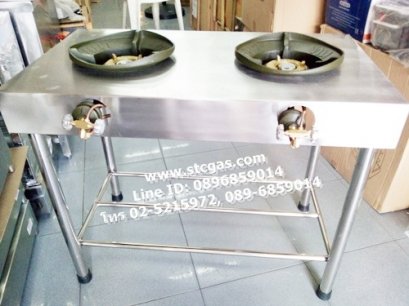 เตาแก๊สหัวเร่ง เตา KB5 แบบ 2 หัวเตา พร้อมโต๊ะวางเตา