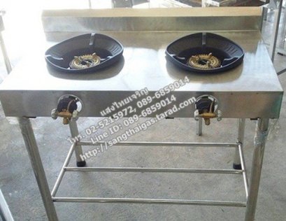 เตาแก๊สหัวเร่ง KB5 2 หัวเตา พร้อมโต๊ะวางเตาสแตนเลส