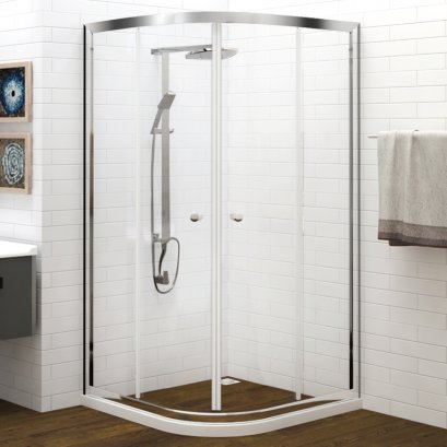 ตู้อาบน้ำเข้ามุมพร้อมธรณีเทียมรองตู้อาบน้ำ