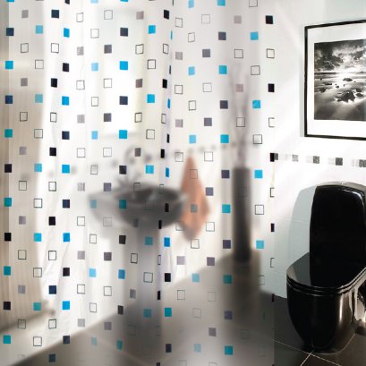 ผ้าม่านห้องน้ำพลาสติกพิมพ์ลายสวยงาม รุ่น PVC ACUSTEX