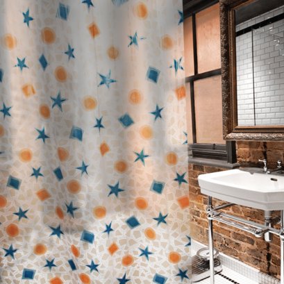 ผ้าม่านห้องน้ำพลาสติกพิมพ์ลายสวยงาม รุ่น PVC ACUSTEX