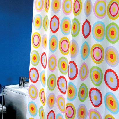 TEXTILE SHOWER CURTAIN POLY SPATEX DESIGN