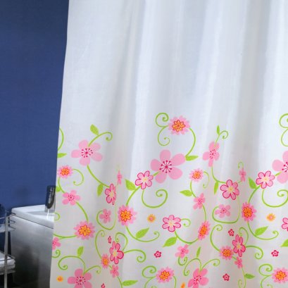 TEXTILE SHOWER CURTAIN POLY SPATEX DESIGN