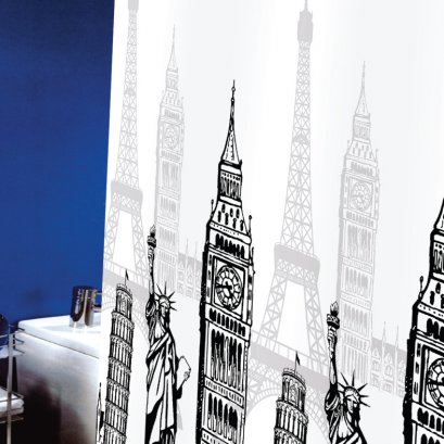 ผ้าม่านห้องน้ำเนื้อผ้าไนล่อน พิมพ์ลาย รุ่น SPATEX DESIGN