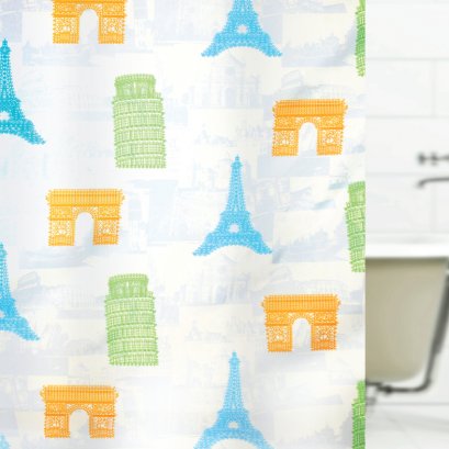 TEXTILE SHOWER CURTAIN POLYFETTA-HOMETEX
