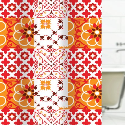 TEXTILE SHOWER CURTAIN POLYFETTA-HOMETEX