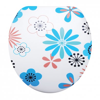 ฝาชักโครกเสริมฟองน้ำ [รุ่นพิมพ์ลาย]