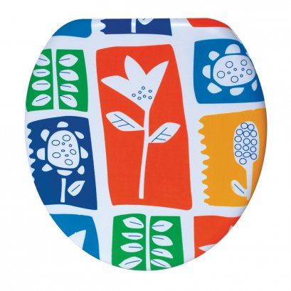 ฝาชักโครกเสริมฟองน้ำ [รุ่นพิมพ์ลาย]