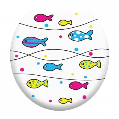 ฝาชักโครกเสริมฟองน้ำ [รุ่นพิมพ์ลาย]