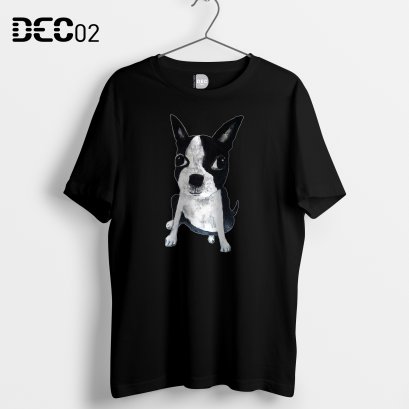 เสื้อยืดดำลายหมา