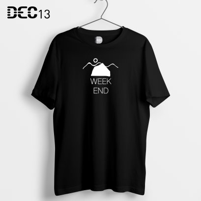 เสื้อยืดดำลายแคมป์ปิ้ง