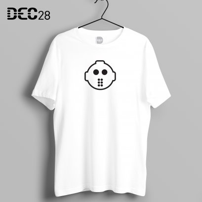 เสื้อยืดขาวลายหน้ากากเจสัน