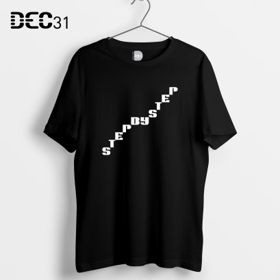 เสื้อยืดดำ typography