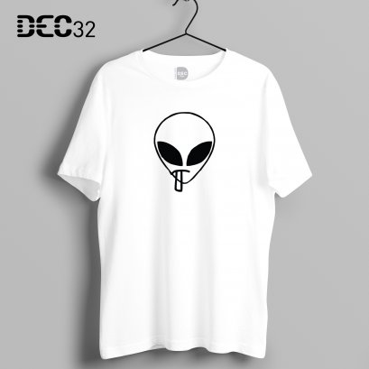 เสื้อยืดขาวลาย Alien