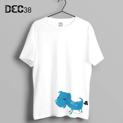 เสื้อยืดขาวลายหมาน้อย