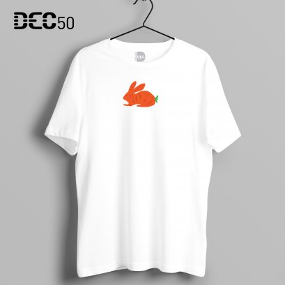 เสื้อยืดขาว กระต่ายแครอท