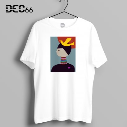 เสื้อยืดขาว กะเหรียงคอยาว